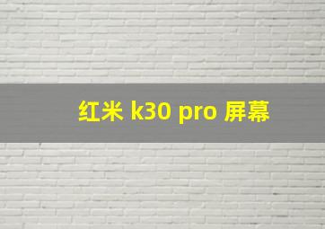 红米 k30 pro 屏幕